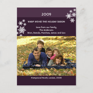 Festividades Flocos de neve de ameixa de açúcar: Cartão postal