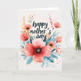 Festividades Flores de Papoula e cartão de dia das mães feliz