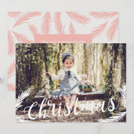 Festividades Folhagem festiva rosa folhagem de Natal Cartão