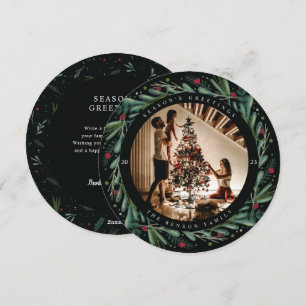 Festividades Folhas de Grinalda de Feriado Festivo Bagas Cartão