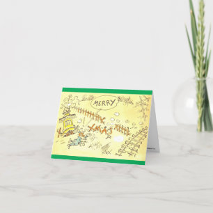 Festividades Fontaine Fox/Toonerville Trolley Cartão de Natal