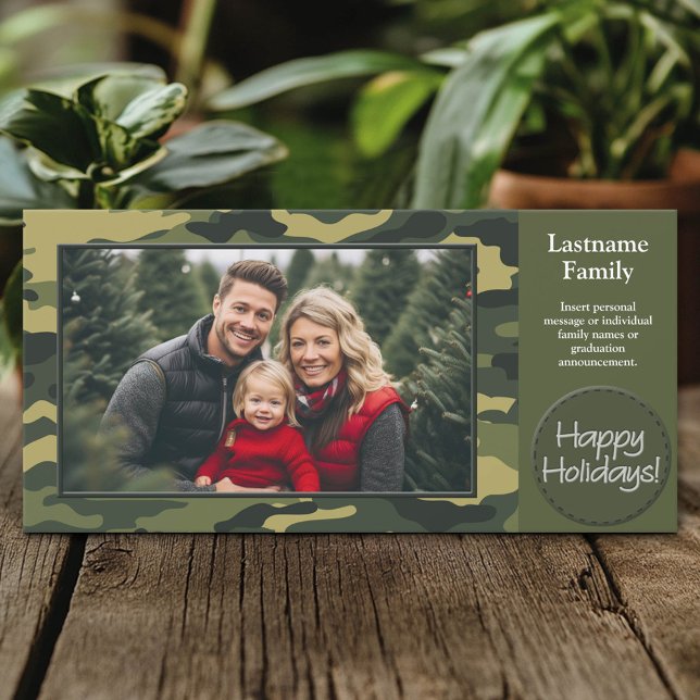 Festividades Foto com Cartão de Feriado Militar Impressão de Ca (Custom Photo Card)