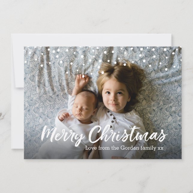 Festividades Foto da família do cartão Feliz de Natal (Frente)