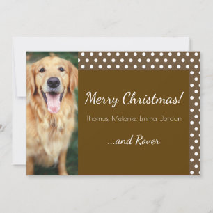 Festividades Foto de cão e nome da família Cartão de Natal Brow