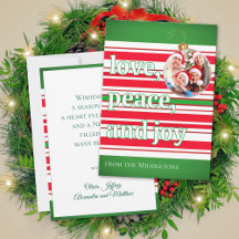 Foto de Natal da Família Amor Paz Alegria Cartão d