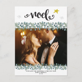 Festividades foto de natal de natal, cartão postal azul floral