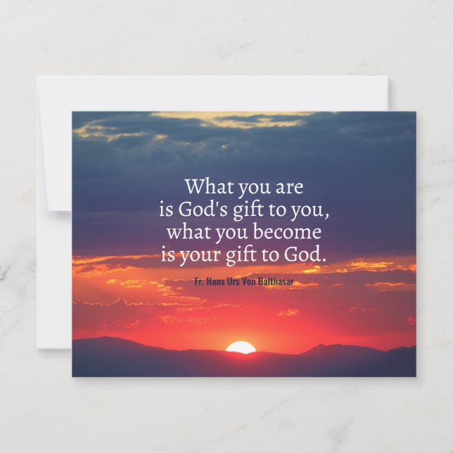 Festividades Fr. Cartão de Cotação Hans Urs Von Balthasar (Frente)