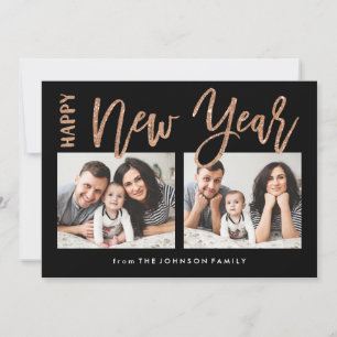 Festividades Fragmento Dourado de Ano Novo Bruto - Cartão com f
