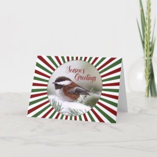 Festividades Frango no Cartão de Natal de Neve