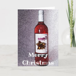 Festividades Frasco de Vinho Cartão de Natal