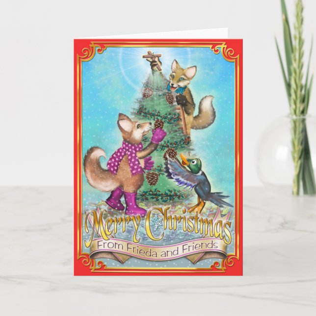 Festividades Frieda ata o cartão de Natal - Frieda & Jack (Frente)