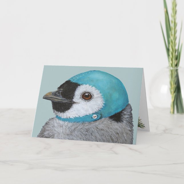 Festividades Frisky, o cartão de Natal do pinguim. (Frente)