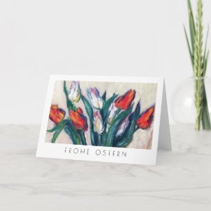 Festividades Frohe Ostern. Cartão de Páscoa de arte em alemão