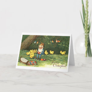 Festividades Frohes Osterfest! Cartão de páscoa alemão do