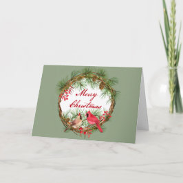 Festividades Froiz Natal Cardeais em um cartão de Natal de guir