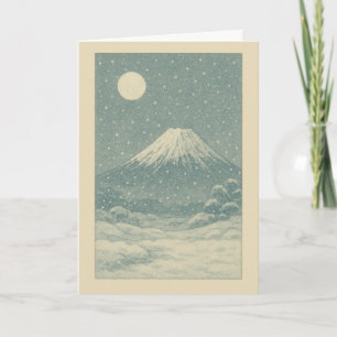 Festividades Fuji-san no Cartão de Natal Japonês de inverno