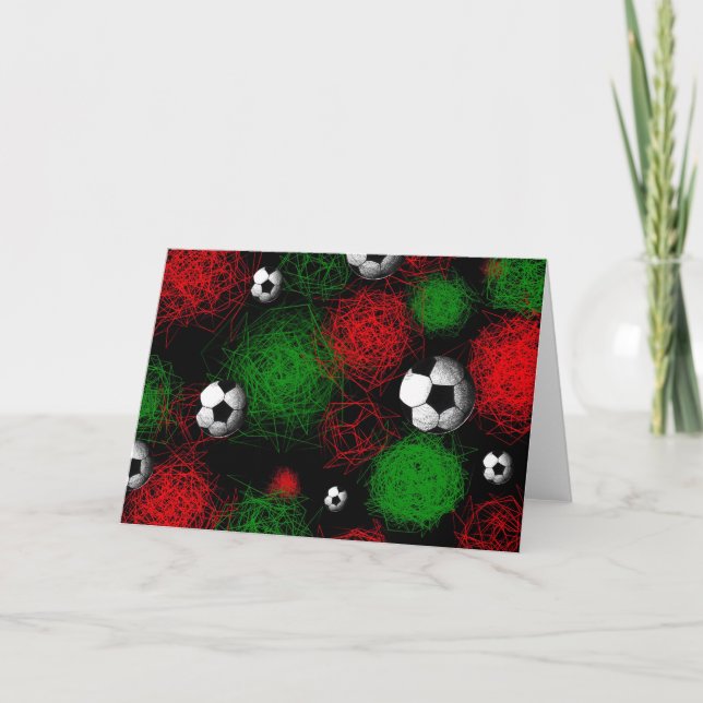 Festividades Futebol abstrato2 - Cartão de Natal/Feriado (Frente)