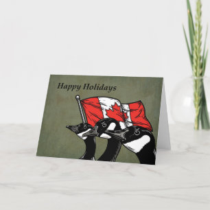 Festividades Gansos-do-canadá Furiosos Se Impõem em Cartão de N