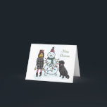 Festividades Garota bonita, boneca de neve e cartão de Natal de<br><div class="desc">Uma escolha excelente para qualquer pessoa na sua lista.</div>