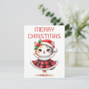 Festividades Gatinho de dança - Cartão de Natal