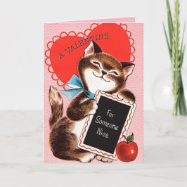 Festividades Gato Bonito com Cartão de Dia de os namorados Cora