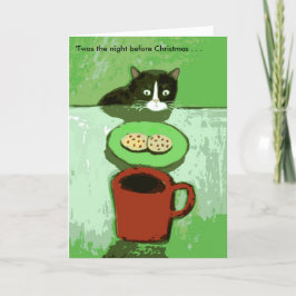 Festividades Gato com o cartão de Natal dos biscoitos