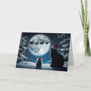 Festividades Gato e Rato "Acredite!" Cartão de Natal