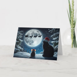 Festividades Gato e Rato "Acredite!" Cartão de Natal