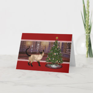 Festividades Gato Siamês - Feliz Cartão de Saudação de Férias