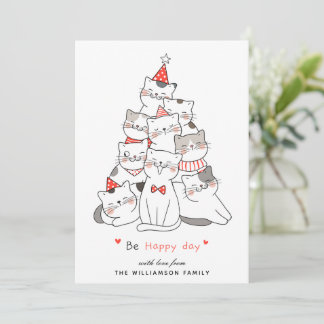 Festividades Gatos Bons Felizes Cartão de Natal