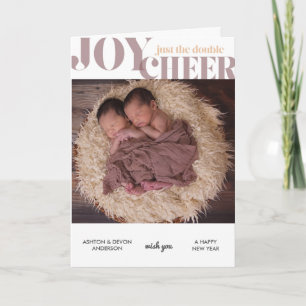 Festividades Gêmeos - Cartão com fotos Personalizado de Ano Nov