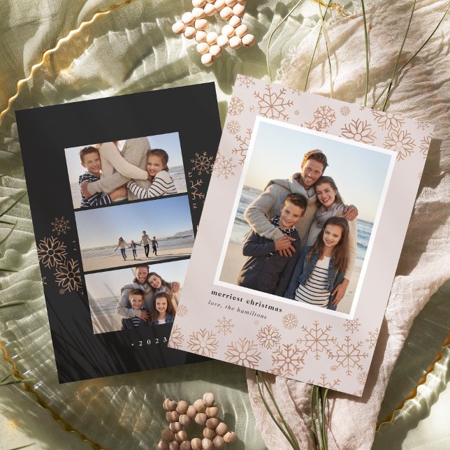 Festividades Gilded Snow | Cartão com fotos de férias (Criador carregado)