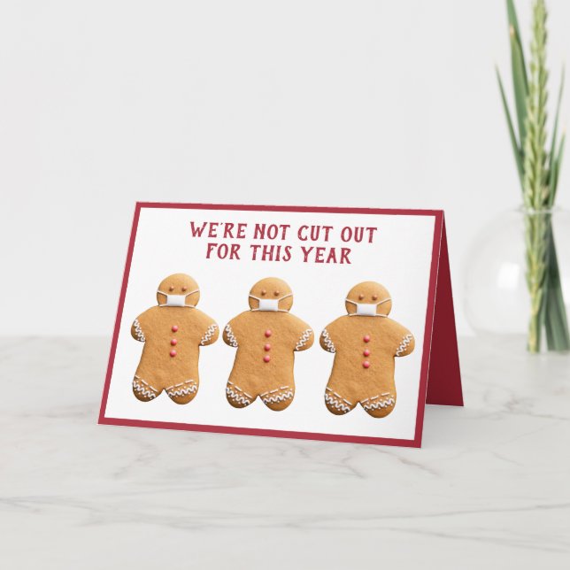 Festividades Gingerbread Man com uma máscara| Cartão de férias  (Frente)