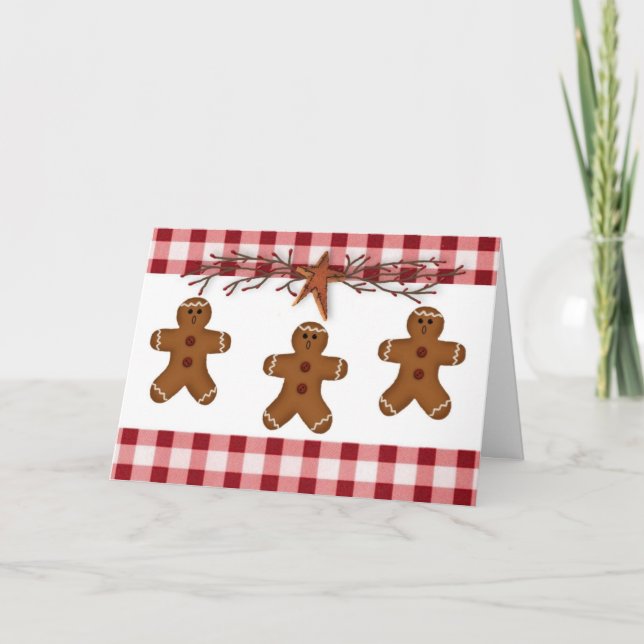 Festividades Gingercake Men Grande Cartão de Natal Impressão (Frente)