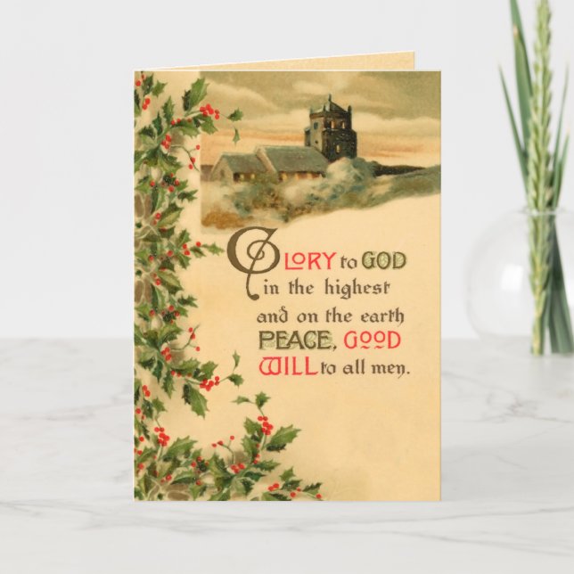 Festividades Glória a Deus Cartão de Natal (Frente)