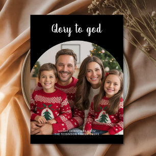Festividades Glória a Deus cartão de Natal foto da família