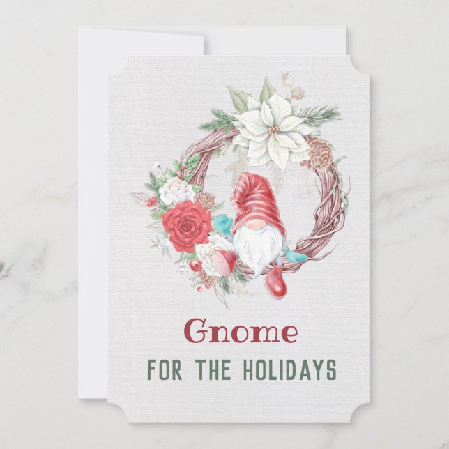 Festividades Gnome para o cartão de feriado (Frente)