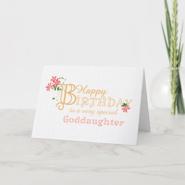 Festividades Godchild Birthday com Cartão de Flores Clematis (Frente)
