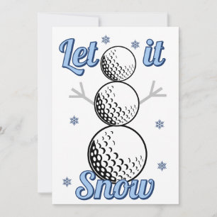Festividades Golf Snowman Deixe Nevar Cartão de Férias Plano