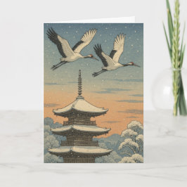 Festividades Gruas Japonesas - Cartão de Natal
