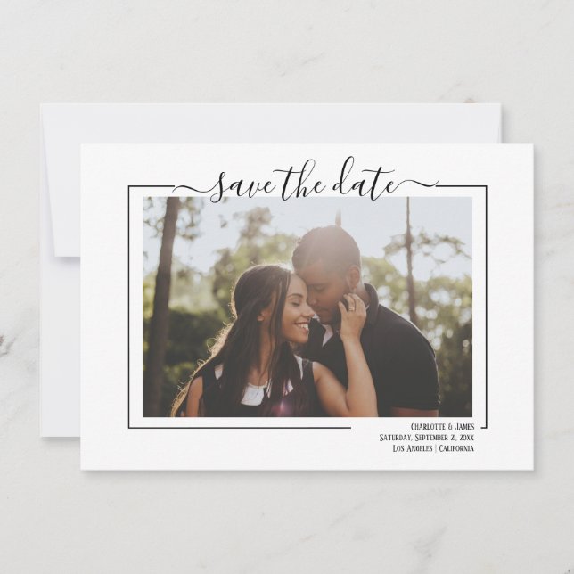 Festividades Guardar O Cartão De Casamento De Fotografia Da Tip (Frente)