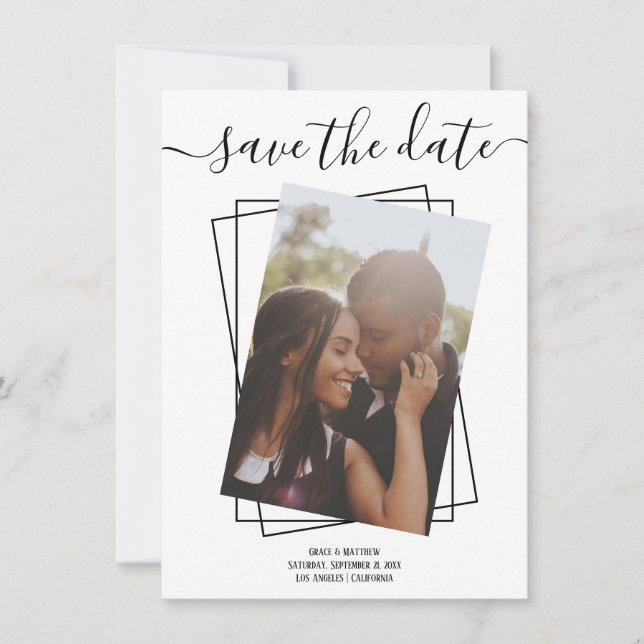 Festividades Guardar O Cartão De Casamento De Fotografia Da Tip (Frente)