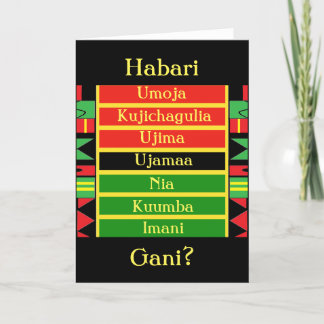 Festividades Habari Gani Kwanzaa - Cartão de Saudação de A. McD