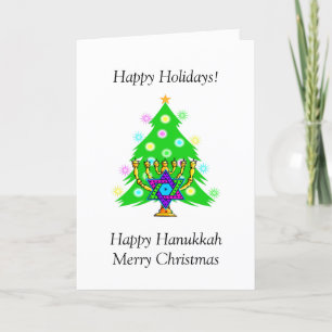 Festividades Hanukkah e o cartão de Natal juntos