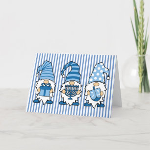 Festividades Hanukkah Gnomo - Cartão de Saudação Trio