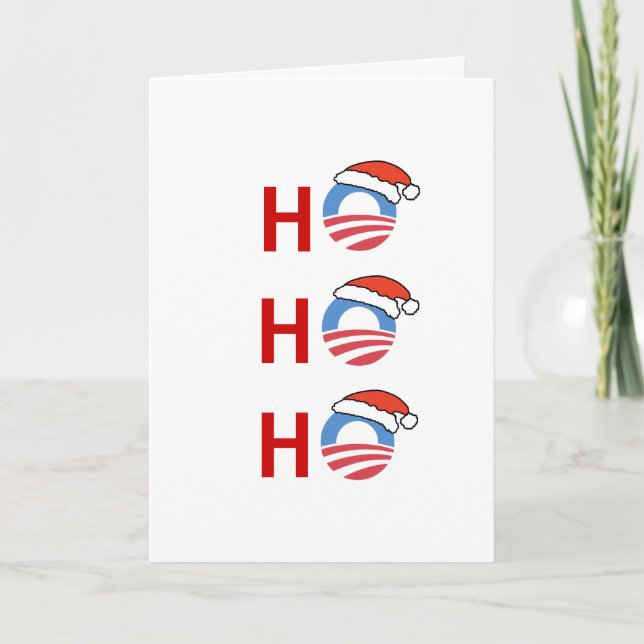 Festividades Ho Ho Ho cartão de Obama (Frente)
