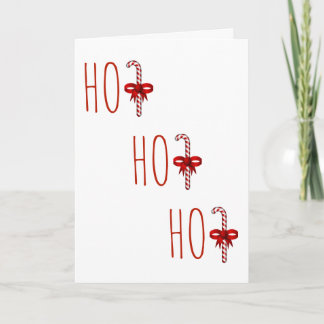 Festividades HO HO HO cartão do feriado do bastão de doces