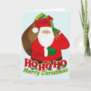 Festividades Ho Ho Ho Feliz Natal saco de papai noel cartão