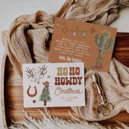 Festividades Ho Howdy Cowboy Cartão de Natal