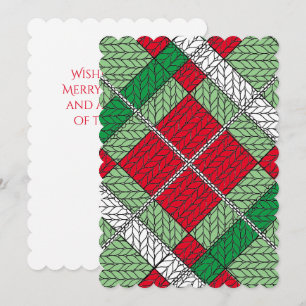 Festividades HOLIDAY ARGYLE KNIT 5x7 Cartão de Natal Plano